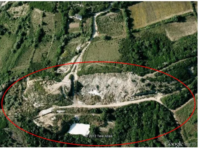 Figura 3 – Localização do povoado em fotografia aérea (foto retirada de Google Earth em  17/07/2012) 