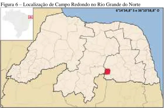 Figura 6  – Localização de Campo Redondo no Rio Grande do Norte 