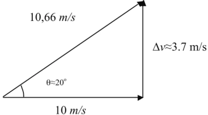 Figura 3. Componentes da velocidade no instante da decolagem  no salto em distância.