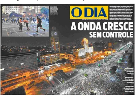 Figura 1: Capa jornal O Dia, 1ª edição de 21/6/2013 