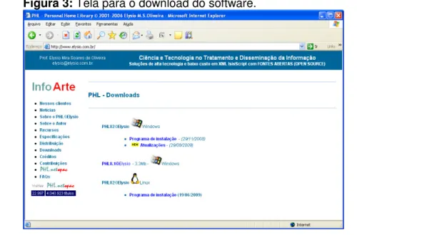 Figura 3: Tela para o download do software. 