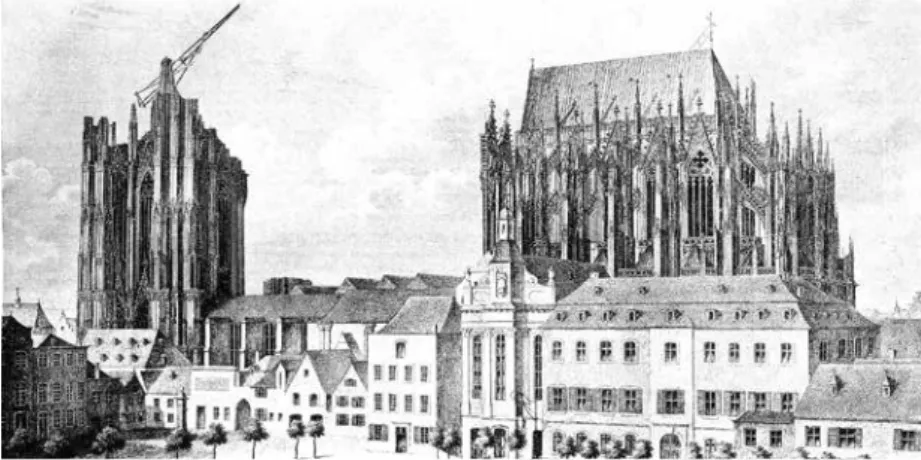Figure 3: The unfinished Cologne cathedral, 1824. https://commons.wikimedia.org