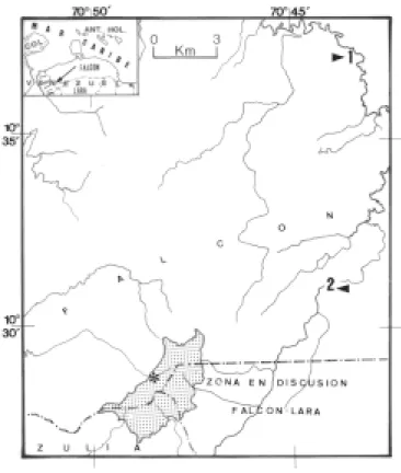 Fig. 1 — Mapa donde se muestra la ubicación relativa de la localidad de colecta (asterisco) de Hyla amicorum