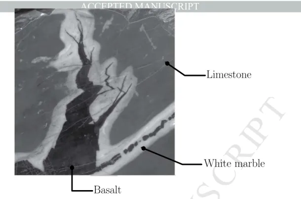 Figure 1: Gray Ordovician Trenton limestone intruded by aphanitic basalt (adapted from [28]).