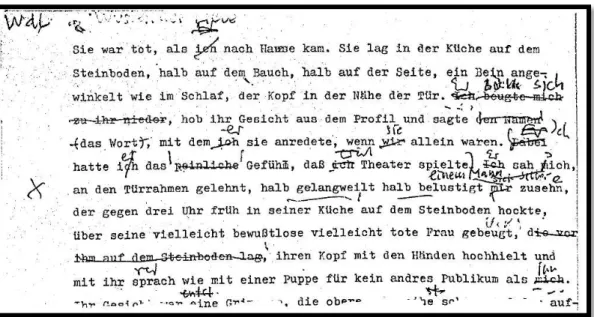 Figura 7: Fragmento de Anúncio de Morte de Heiner Müller 55 .   Heiner Müller Archiv. 