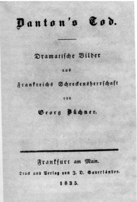 Figura 1: Capa da primeira publicação de A morte de Danton, em 1835.  Berliner Ensemble, caderno programa nº 134, p