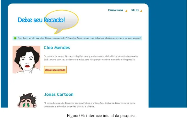 Figura 03: interface inicial da pesquisa.