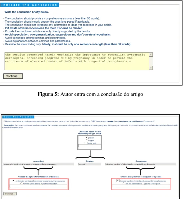 Figura 4: Autor valida o objetivo do artigo, extraído pela Interface 