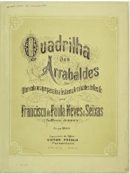 Figura 5 – Capa da partitura de Quadrilha dos Arrabaldes. 