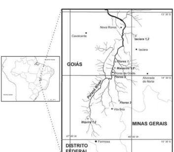 Table I. Position and characterization of the phytophilous cladoceran sampling points in the Paranã River Valley, Goiás, Brazil.