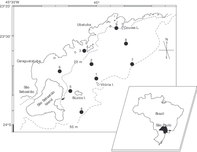 Fig. 1 — Map of the area showing the sampling sites.