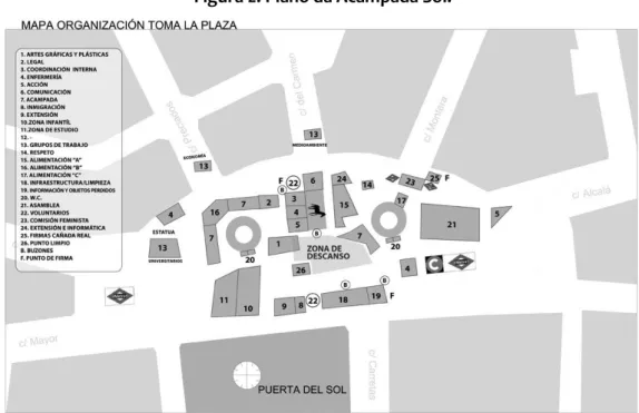 Figura 2. Plano da Acampada Sol. 