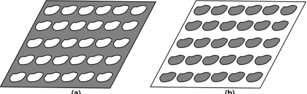 Figura 2.1 – Representação de FSS com elementos do tipo: (a) abertura e (b) patch. 