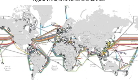 Figura 1: Mapa de cabos submarinos.