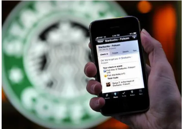 Fig. 10: Aplicação de geolocalização da marca de cafés  Starbucks. 