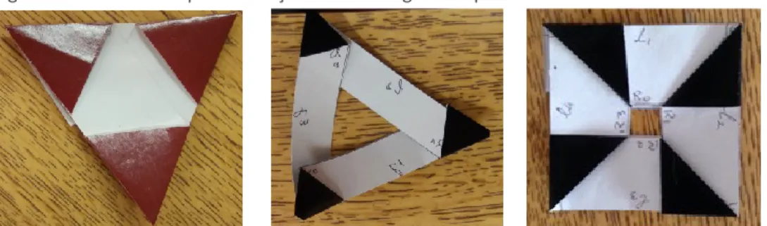 Figura 4 – Primeiras experimentações com triângulos e quadrados. 