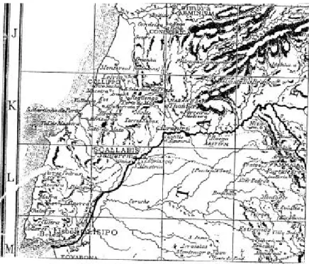 Fig. 6: A área de  Collippo em mapa extra-texto de CIL II  (Hispaniae Pars Occidentalis, Tab