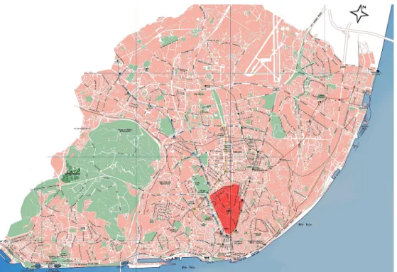 Figura 1 – Localização e delimitação territorial da Colina de Santana