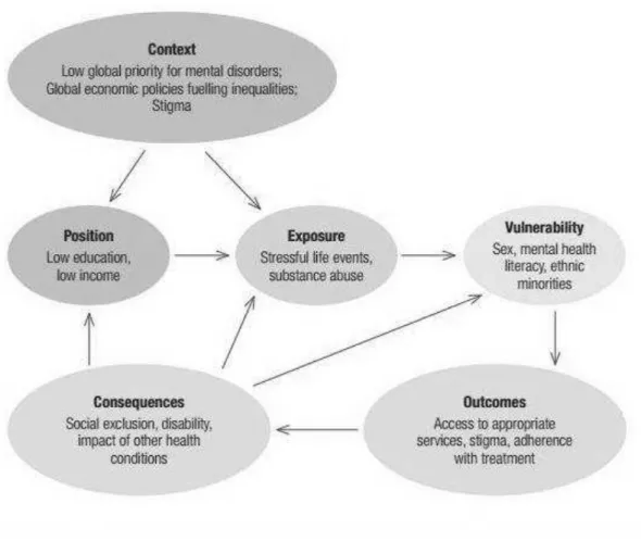 Fig. I. Esquema do processo de determinação da saúde mental elaborado por Patel et al (2010)  
