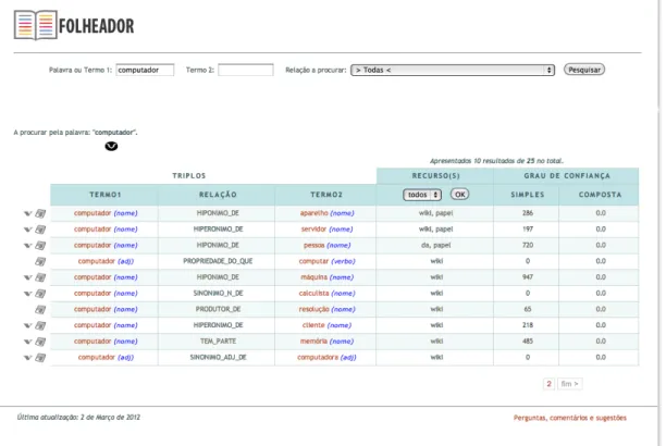 Figure 1: Folheador’s interface.