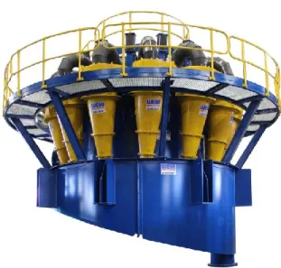 Fig. 6.  Example of a hydrocyclone cluster for mineral processing. 