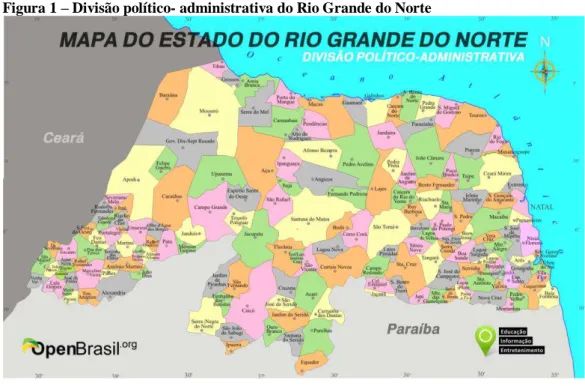 Figura 1  – Divisão político- administrativa do Rio Grande do Norte 
