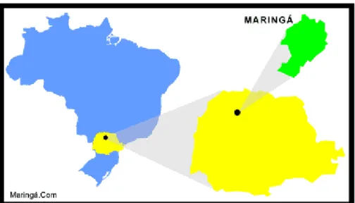 Figura 3 - Mapa representando a localização de Maringá. 