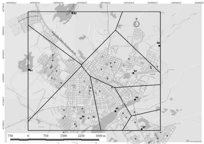 Fig. 2 shows the map of the municipality of Sobral,  with the location of the water sources analysed in this  study and the residences of new MB and paucibacillary  (PB) leprosy cases detected in year 2011