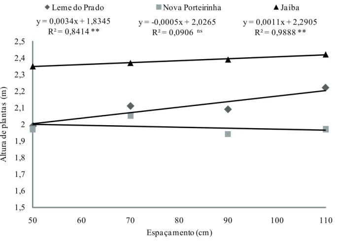 TABELA 2. Altura média de plantas (m) de duas cultivares de sorgo e em diferentes localidades