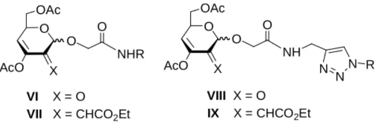 Fig. 3. Structure général des molécules cible contenant un système carbonylé conjugué  et un cycle 1,2,3-triazole, dont la préparation implique des précurseurs CMGLs