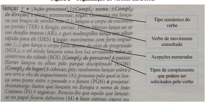 Figura 2  – Organização do verbete em Borba   