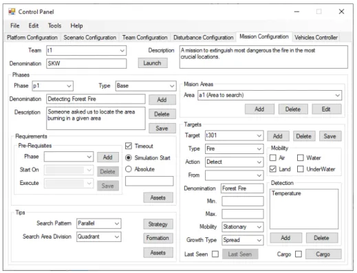 Figure 2.2: Control Panel Mission Tab