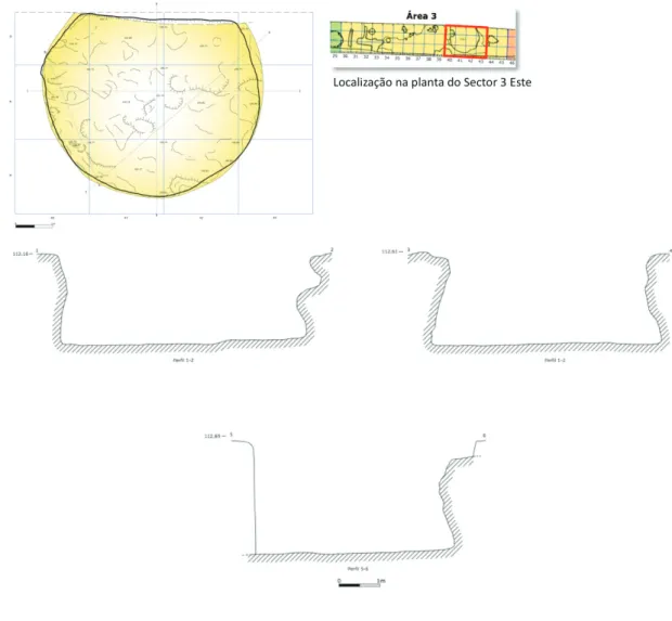 Figura 4 – EN LI: planta final e perfil longitudinal da estrutura, com indicação (em cima, à direita) da sua im‑