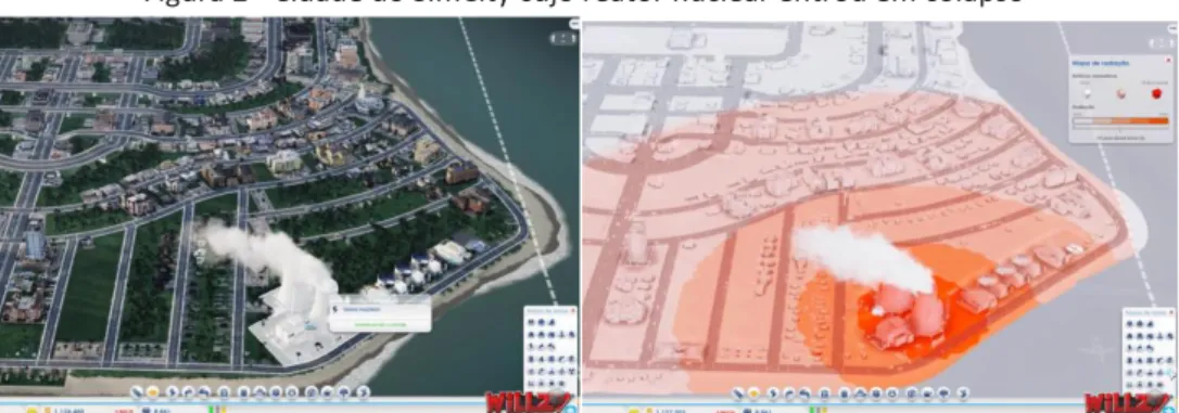 Figura 2 - Cidade do SimCity cujo reator nuclear entrou em colapso 