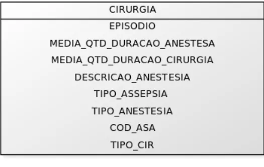 Figura 3.3: Tabela de cirurgias