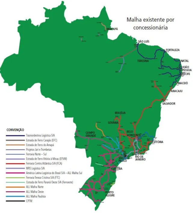 Figura 05. Malha Ferroviária do Brasil 