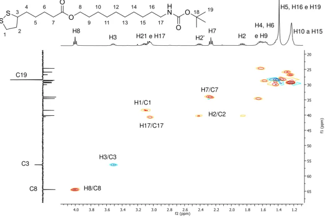 Figura 22. Mapa de correlação HSQC do composto 8 (400MHz, CDCl 3 ). 
