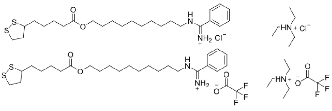Figura 30. Possíveis sais formados na reação de formação da amidina 12. 