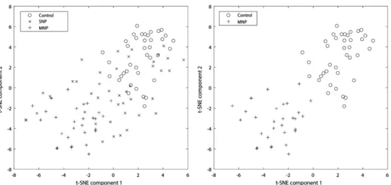 FIGURE 2 Simplified plot (based on t ‐ distributed stochastic neighbour embedding and principal component plots) visualizing that there are significant model ‐ to ‐ model distances between the 3 classes, namely, major neurocognitive psychosis, simple neuro