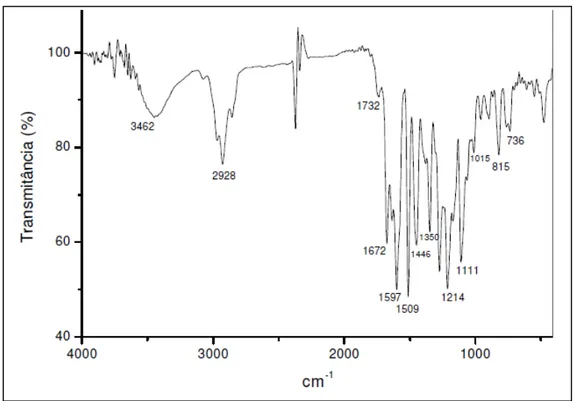 Figura 22  –  Espectro de absorção na região do infravermelho de TT-2                       