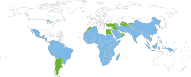 Figura  1  – Países  endémicos  para  malária  em  2000  e  2016  (Adaptado  de  World  Malaria  Report  2016; 