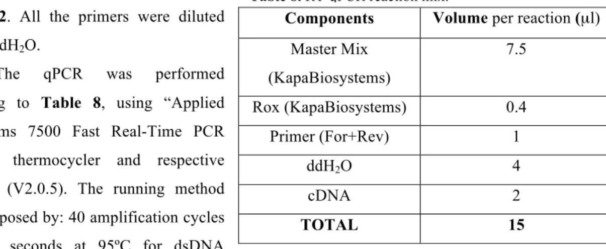 Table 8. RT-qPCR reaction mix. 
