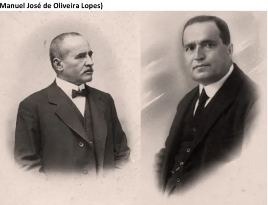 Figura 3 - Os irmãos Oliveira Lopes (à esquerda José de Oliveira Lopes, à direita  Manuel José de Oliveira Lopes) 