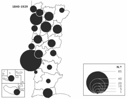 Fig. 1 – Origens dos migrantes portugueses integrados nas famílias macaenses (1840-1929) 4