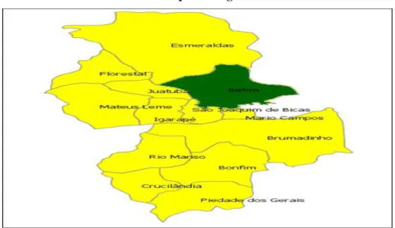 FIGURA 1- Mapa da Região de Saúde de Betim 