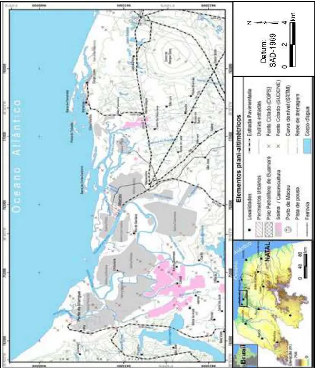 Figura 1.6. Mapa mostrando os principais rios e drenagens que compõe a bacia hidrográfica Piranhas-Açu  (Valentim da Silva, 2009)