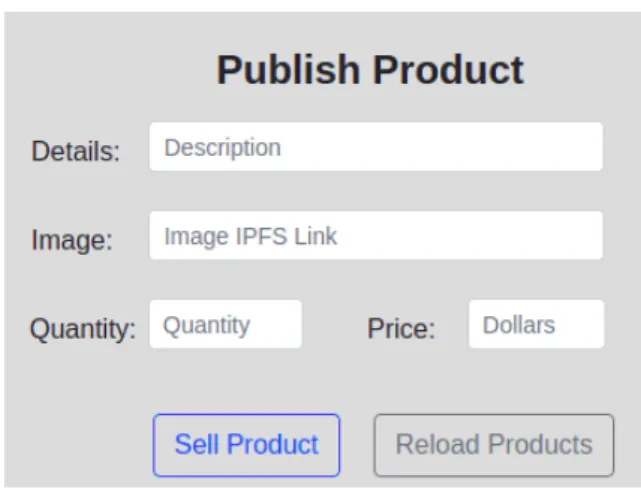 Figure 4.7: Product selling form