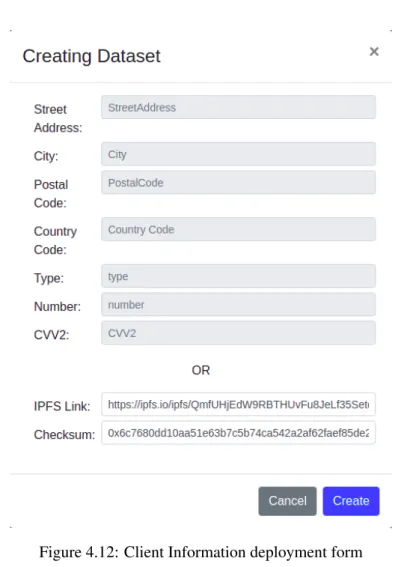 Figure 4.12: Client Information deployment form