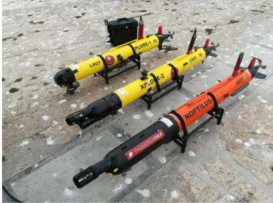 Fig. 4.1 Three AUVs used in experiments.