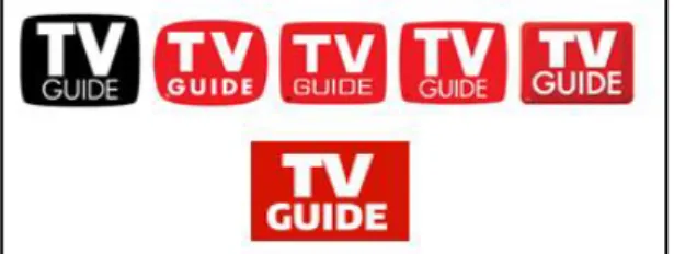Figura 15: A mudança da marca TV Guide ao longo dos anos.